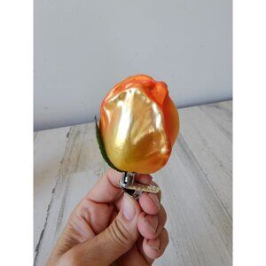old world owc Clip Rose Orange glass Xmas tree vintage